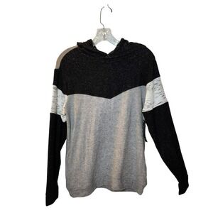 Runway Hoodie 16 | NWT Pullover | Black Gray‎ White | Colorblock | Side Pockets